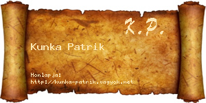 Kunka Patrik névjegykártya